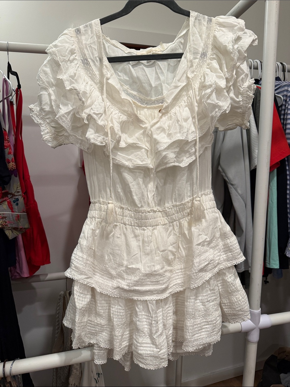 LoveShackFancy Classic White Dress